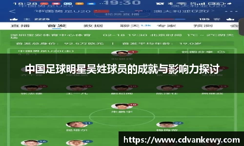 中国足球明星吴姓球员的成就与影响力探讨
